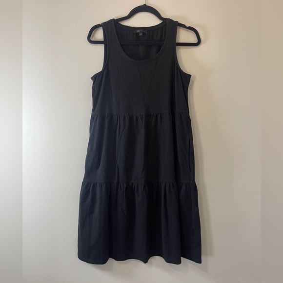 Frye Womens Dress Size Small Black Tiered Knee Length Comfy Dress - Picture 3 of 11